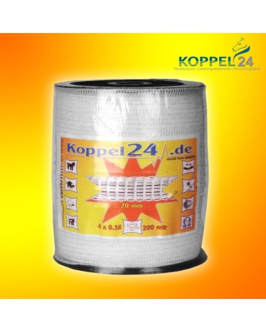 20 mm 200m Weideband weiß